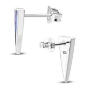 Black Onyx Triangle Sterling Silver Stud Earrings, e312